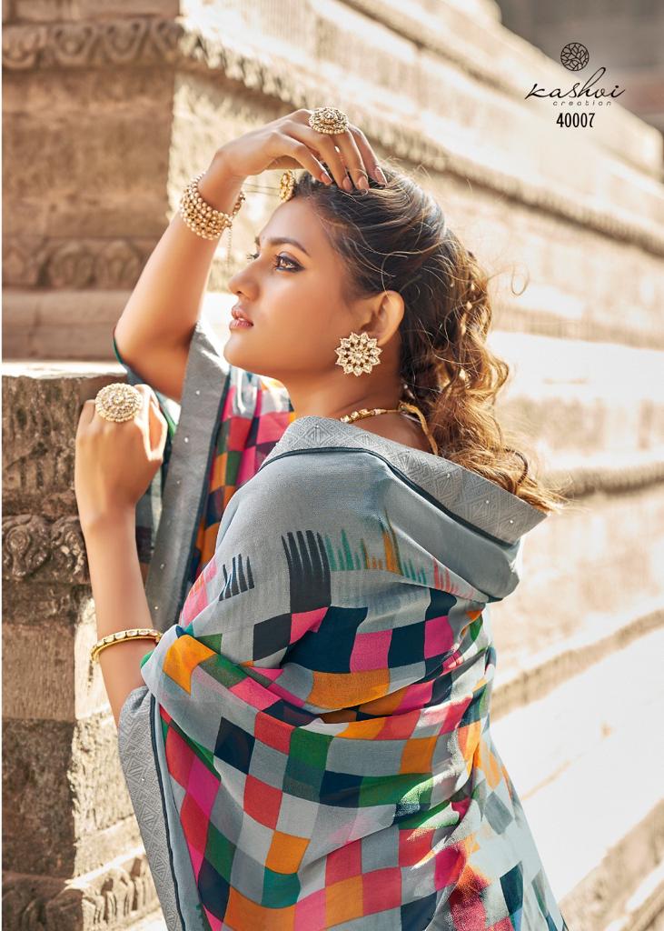 Kashvi Virasat Fancy Wear Georgette Printed Stylish Saree Collection